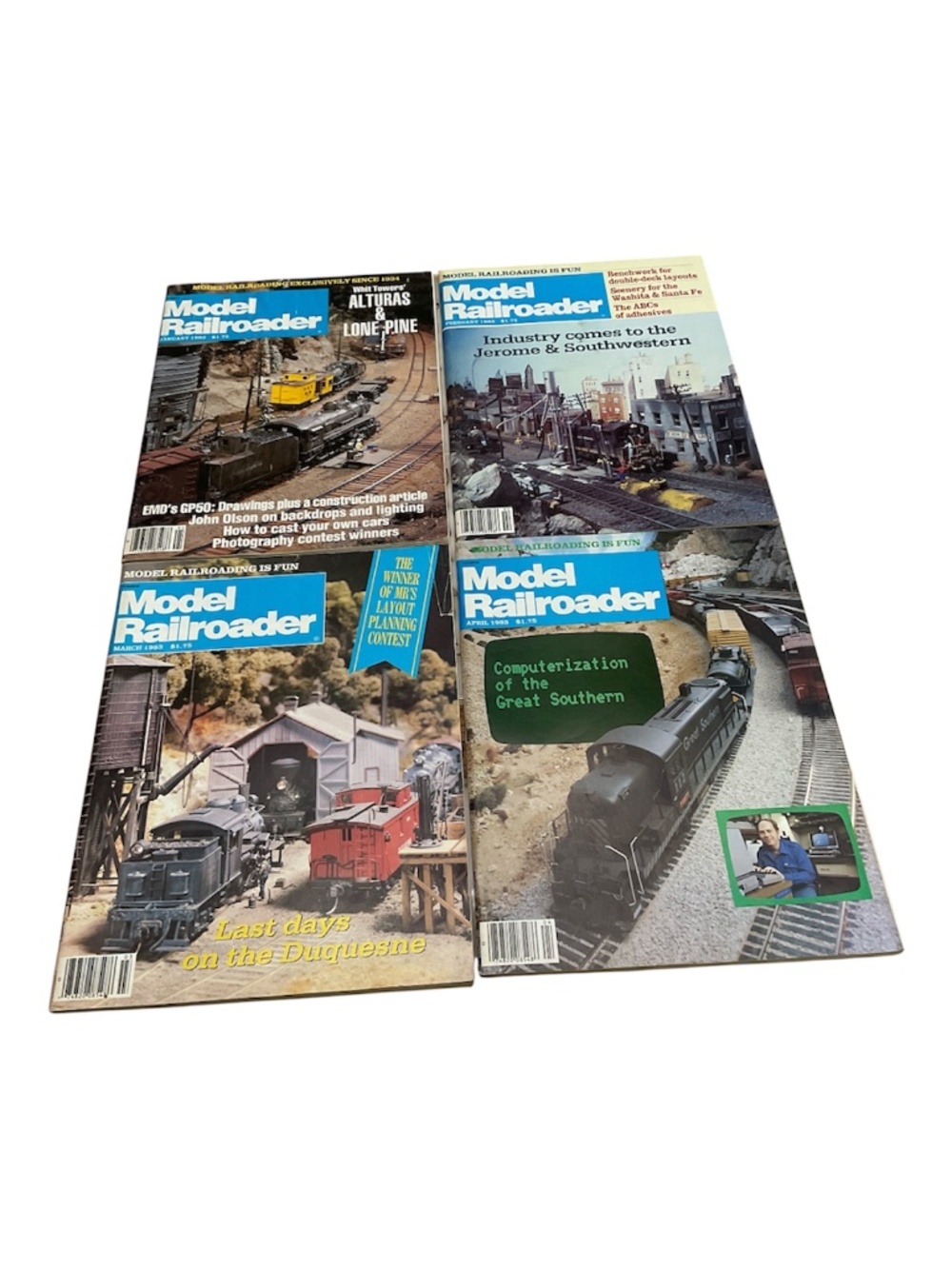 Model Railroader Magazine 4 issues  January to March 1983 Vintage